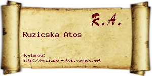 Ruzicska Atos névjegykártya